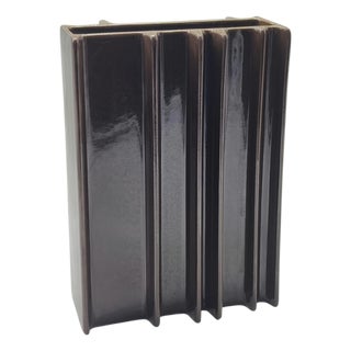Brown Ceramic Vase by Angelo Mangiarotti for F.lli Brambilla, Italy, 1960s For Sale
