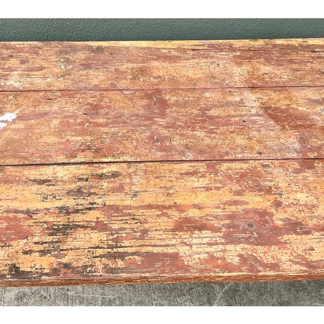Vintage Belgian Monumental Rustic Wood Farm Table For Sale In West Palm - Image 6 of 10