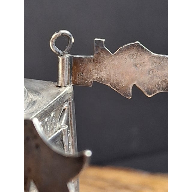 Vintage Israeli 925 Sterling Silver Havdalah Besamim Spice Tower & Bells 141 G For Sale - Image 10 of 18