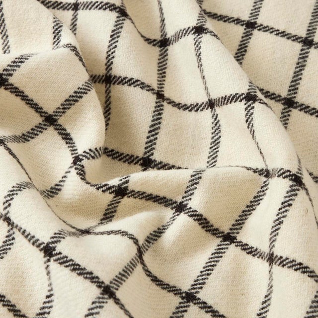 Irish Wool Checked Blanket in Brown, Queen For Sale - Image 4 of 8