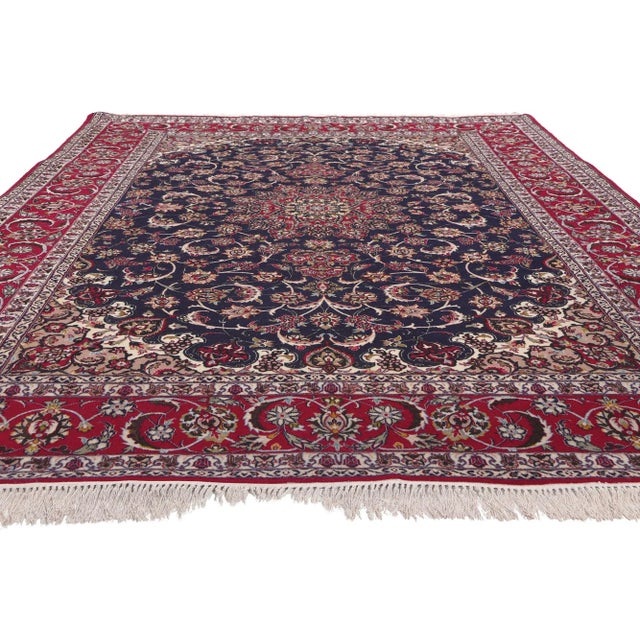 Neoclassical Vintage Persian Isfahan Rug - 06'09 X 10'00 For Sale - Image 3 of 9