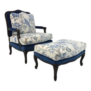 Traditional Pearson Co. 1416 Chair and Ottoman Set For Sale