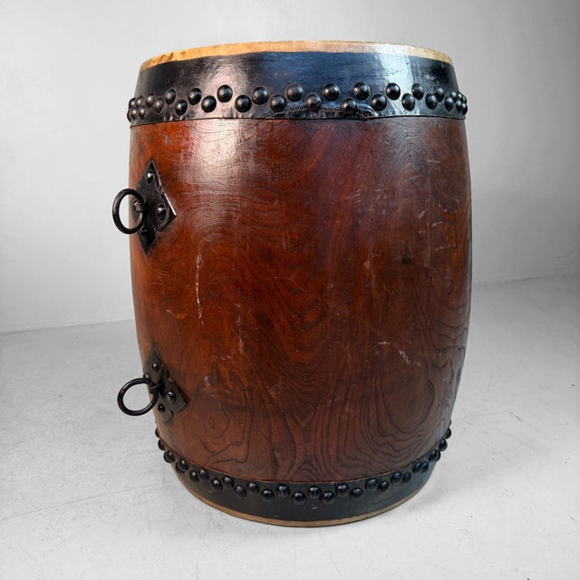 Metal Decorative Japanese Nagadō Taiko Matsuri Drum, 1950s For Sale - Image 7 of 18