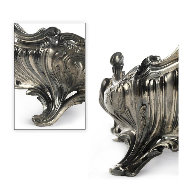 Vintage Metal Silver Centerpiece For Sale - Image 4 of 7