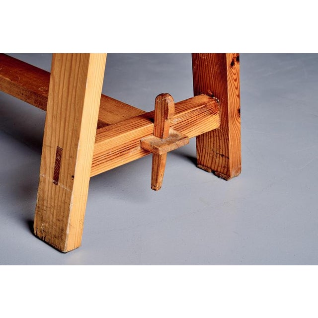 Vintage Pinewood Bench, 1960s For Sale - Image 9 of 11
