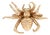 1960s Heavy Spider Brooch With Emerald Eyes, 14k Yellow Gold, Width 1 In For Sale