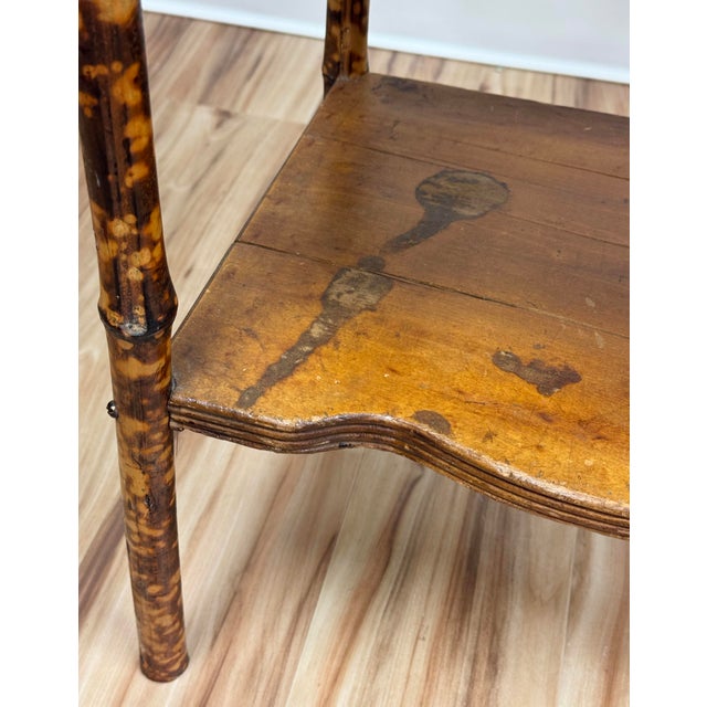 Vintage Scorched Bamboo Four Tier Etagere For Sale - Image 11 of 11