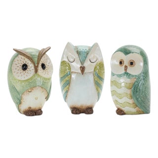Terra Cotta Owl Figurine (Set of 3) For Sale