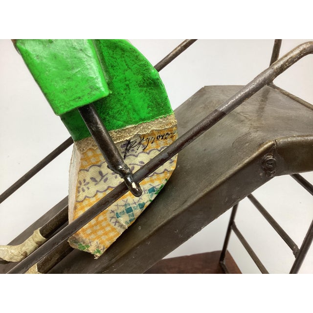 Metal Vintage Folk Art Sculpture by Manuel Felguerez of Girl on Slide For Sale - Image 7 of 8
