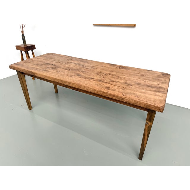 Vintage Poplar Farmhouse Table, 1970s For Sale - Image 4 of 18