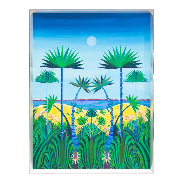 Geometric Beach Scene, Painting For Sale