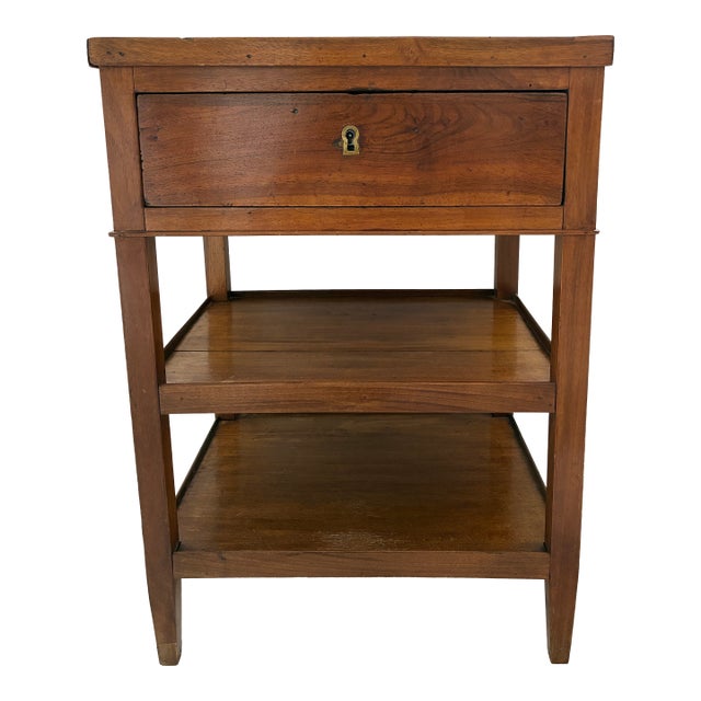 Vintage Wooden Nightstand With Drawer, France For Sale