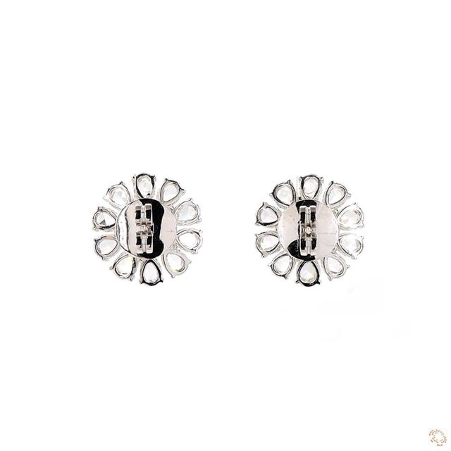5.74 Carat Rose Cut Diamond Gold Earrings, Pair For Sale In New York - Image 6 of 9