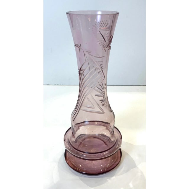 French 1950s French Cut Glass Amethyst Center Piece. For Sale - Image 3 of 11