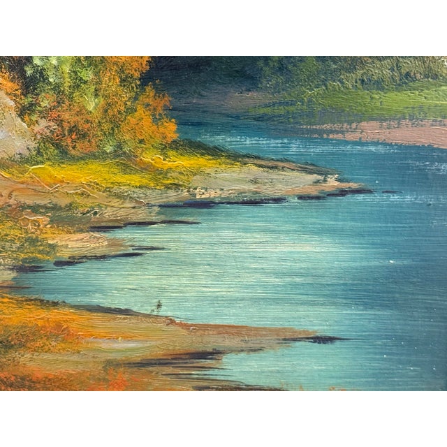 Mountain Landscape Oil Painting, Vintage For Sale - Image 11 of 12