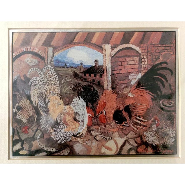 Antonio Ligabue, Lotta di Galli, 1979, Pigment Print, in Flawless conditions. Designed 1950 to 1959 This piece has an...