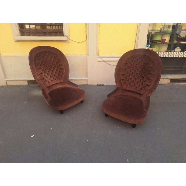 Beige Vintage Lounge Chairs by Luigi Caccia Dominioni for Azucena, 2009, Set of 2 For Sale - Image 8 of 18