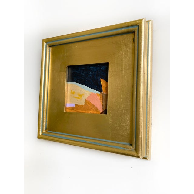 Abstract "Night and Day" Pair of Framed Mini Paintings by Jessalin Beutler For Sale - Image 3 of 7