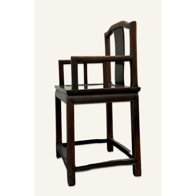 Chinese Pair of Early 20th Century Chinese Hardwood Armchairs For Sale - Image 3 of 12