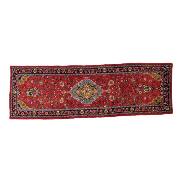 1970s Vintage Persian Sarouk Runner - 3′4″ × 10′3″ For Sale