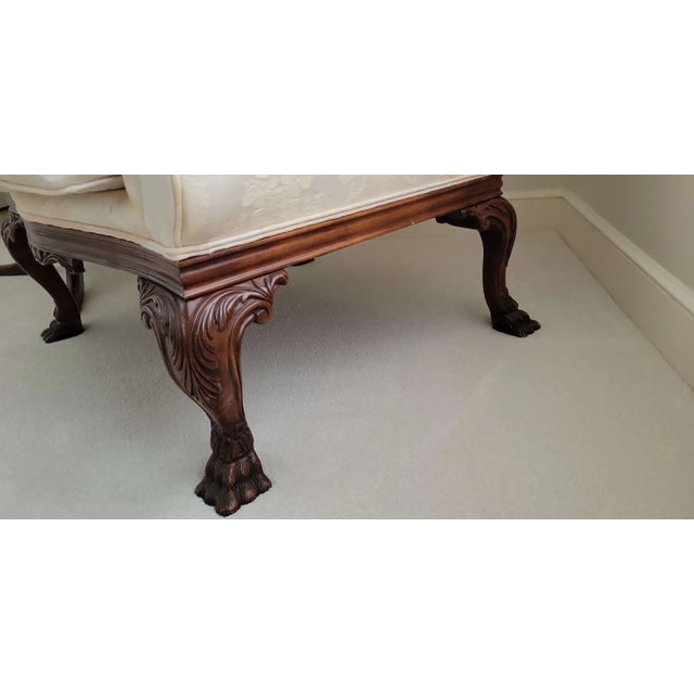 Antique Wing Back Heavily Carved Chair For Sale In San Diego - Image 6 of 8