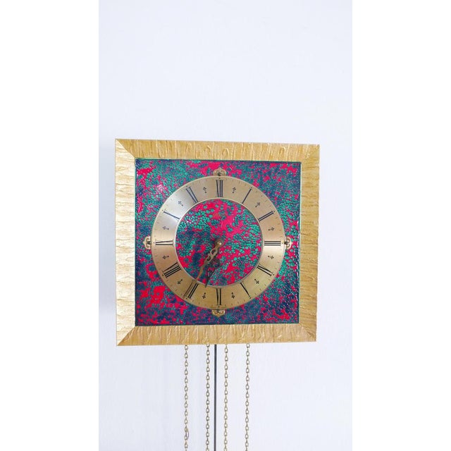 Black Atlanta Exclusive Wall Clock in Enamel & Gold Plating from Hermle, Germany, 1970s For Sale - Image 8 of 14