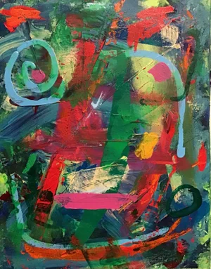 "Fa030525" Figurative Abstract Painting on Stretched Canvas