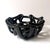 1980s Postmodern Black Ceramic Braided Woven Abstract Centerpiece Bowl For Sale - Image 4 of 7