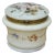 Antique French Victorian Painted Floral Opaline Glass Vanity Jar Casket 5" For Sale