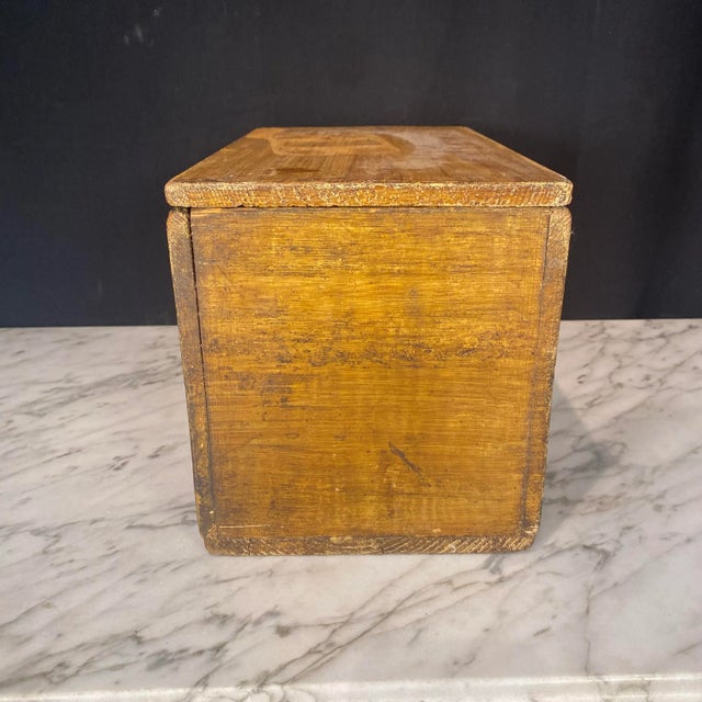 Antique French Box Faux Painted Vermicelle Gros Large Decorative Box Large For Sale In Portland, ME - Image 6 of 9