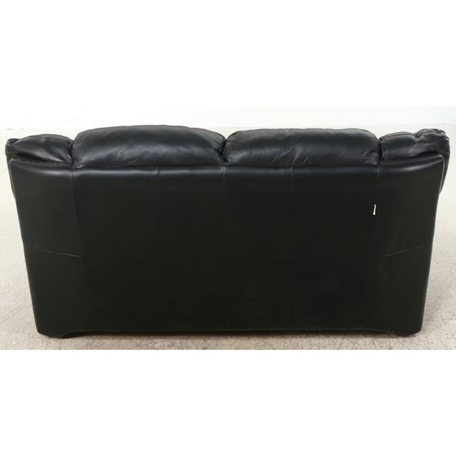 Modern Nicoletti Modern Black Leather Sofa For Sale - Image 3 of 8