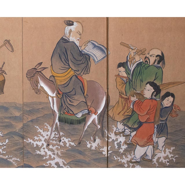 C. 1960-1970s Painted Daoist Screen by Ishida For Sale - Image 4 of 18