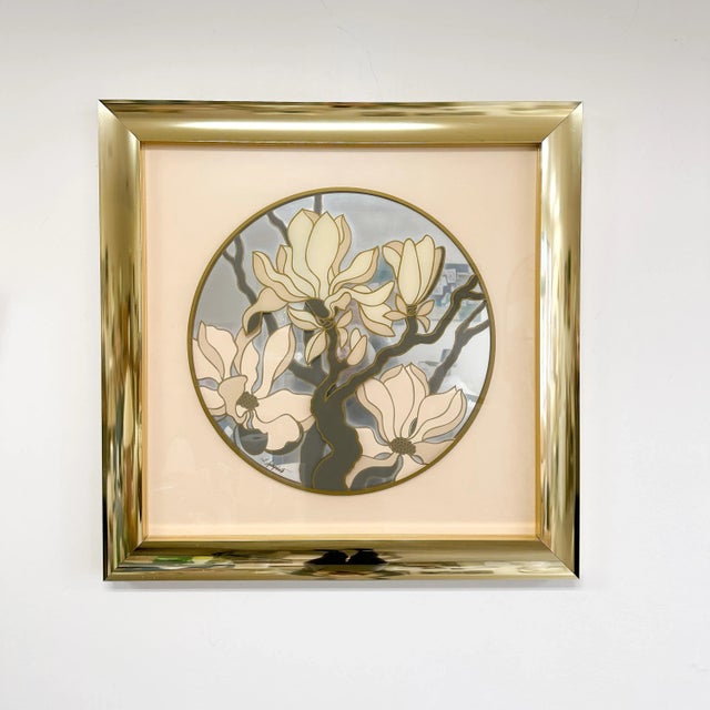Vintage 1970s Mid Century Modern Brass and Mirror Flower Art For Sale In Palm Springs - Image 6 of 8