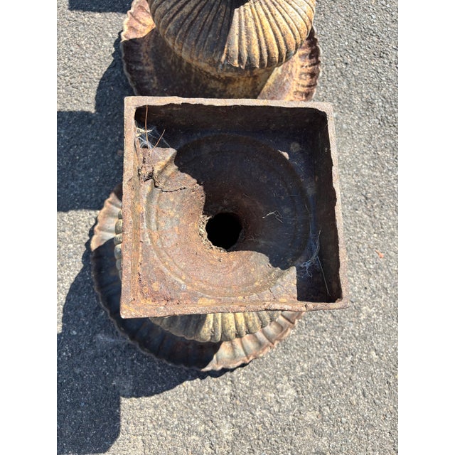 Black Mid 20th Century Medium Cast Iron Urns - Set of 4 For Sale - Image 8 of 8