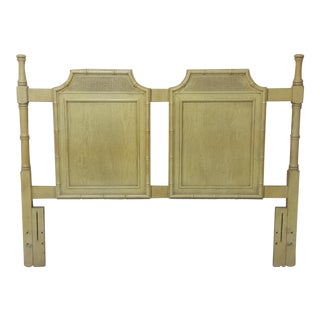 Vintage Pagoda Faux Bamboo Queen Headboard For Sale