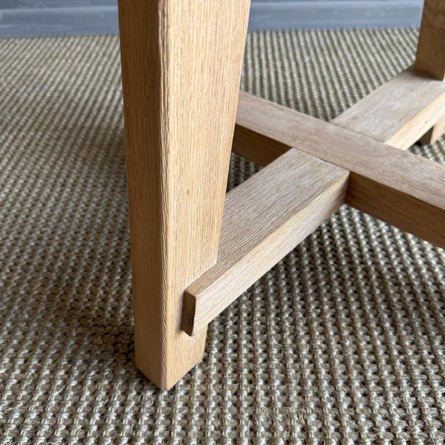 Gemstone Jasper White Oak Swivel Stool With Genuine Sheepskin Upholstery in Natural For Sale - Image 7 of 12