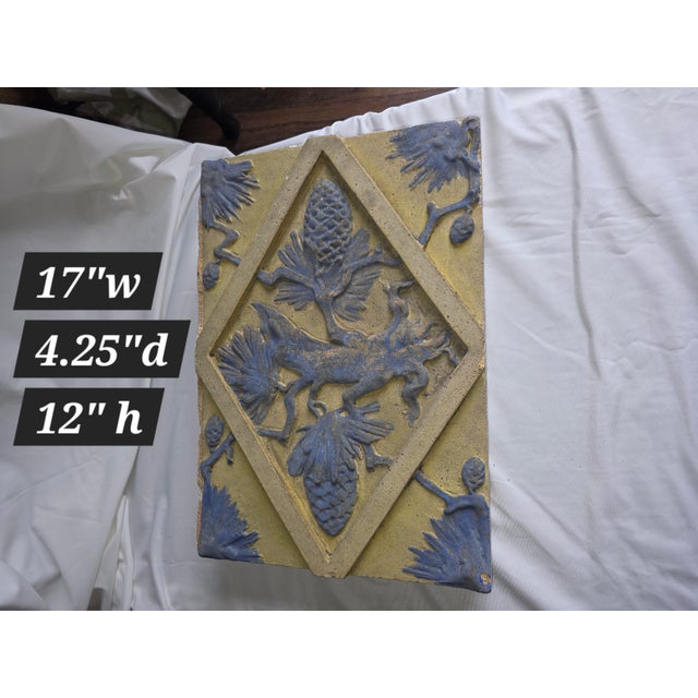 Abstract Early 20th Century Architectural Fragment Tile With Pinecone Motif For Sale - Image 3 of 12