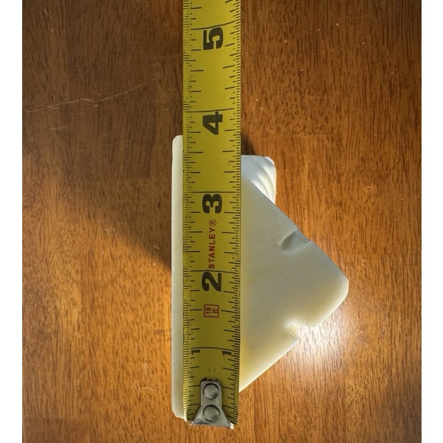 Vintage Heavy Carved Marble Figural Bookend Geometric Face Sculpture 8 Inch For Sale - Image 9 of 11