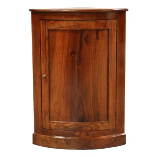 19th Century Italian Corner Bedside Table in Walnut For Sale