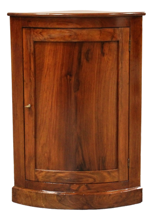 19th Century Italian Corner Bedside Table in Walnut