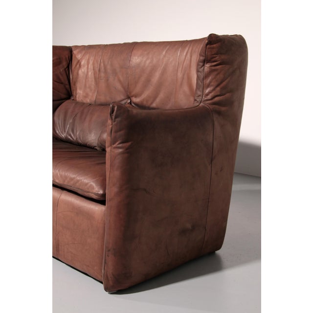 Patinated Leather Sofa by Gerard Van Den Berg for Montis, Netherlands, 1970s For Sale - Image 10 of 15