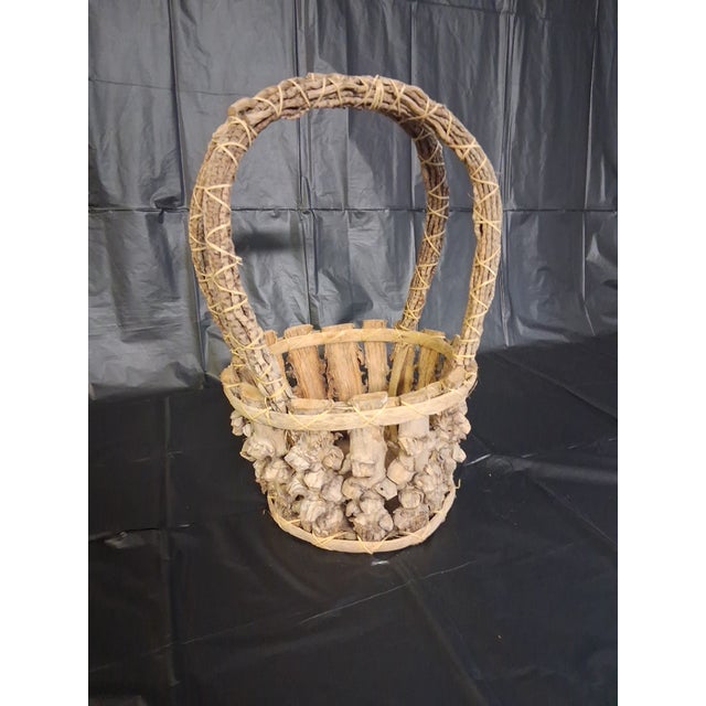 Antique Primitive Foraging Basket For Sale - Image 4 of 8