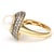 Contemporary 14KYW Cultured Akoya Pearl & White/Brown Diamond Ring, size 5 For Sale - Image 3 of 5