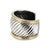 Early 21st Century David Yurman 18k Yellow Gold Silver Two-Tone Sculpted Cable Cuff Bangle Bracelet For Sale - Image 5 of 8