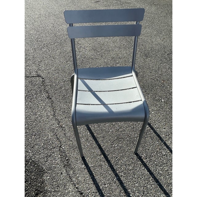 Gray Beautiful Aluminum Patio Set With Stone Top Table and 6 Chairs ~ For Sale - Image 8 of 9