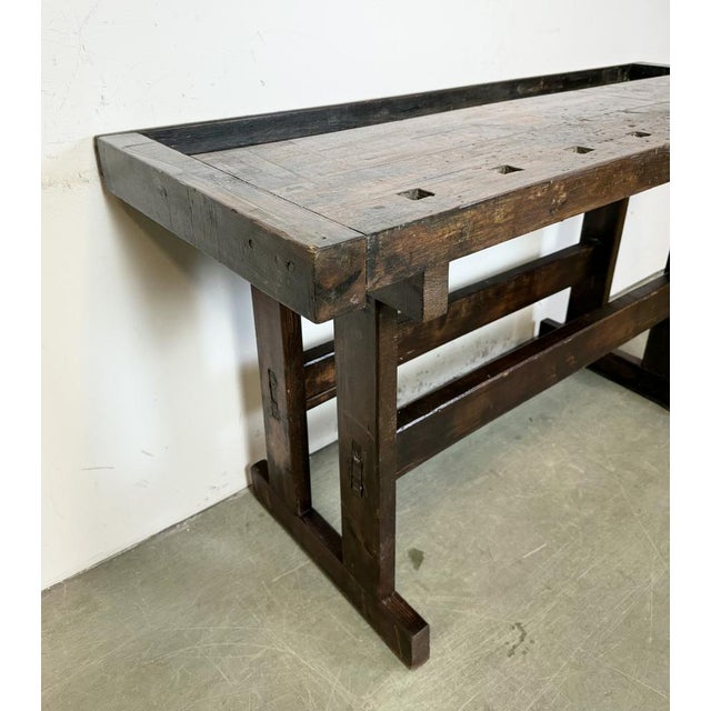 Vintage Industrial Carpenters Workbench, 1950s For Sale - Image 6 of 16
