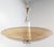 Italian modern chandelier or flushmount shown with smoked amber curved glass shade with a beveled edge and frosted conical...