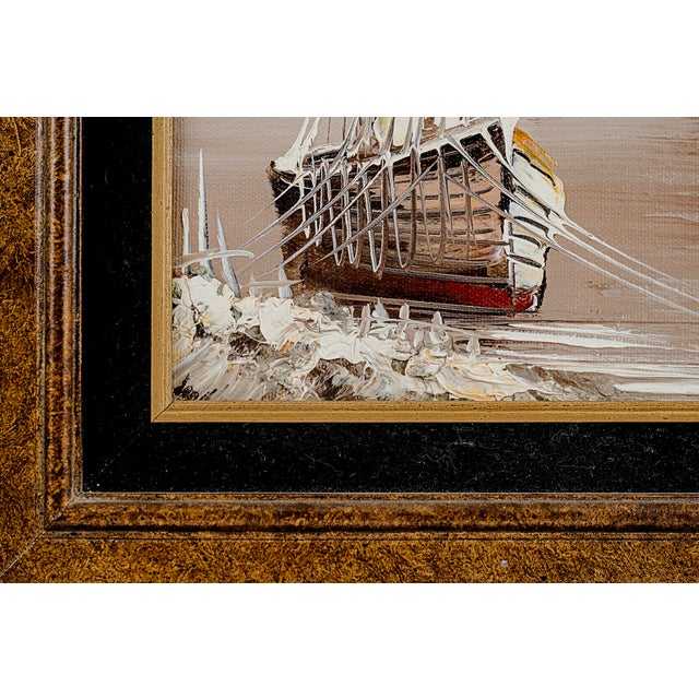 Vintage Oil Painting by Rikard Lindstrom (1882-1943) of Seascape Harbor Scene For Sale In Tulsa - Image 6 of 7