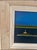 Vintage abstract oil painting featuring a minimalist landscape composition of layered horizontal forms set against deep...
