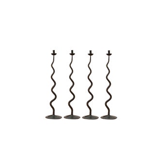 Vintage Brutalist Wrought Iron Candleholder from Hysteria, Set of 4 For Sale